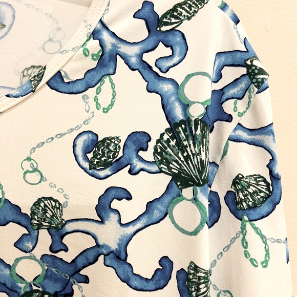 Lands End Long Sleeve Crewneck Swim Knit Tee Top - Picture 3 of 6